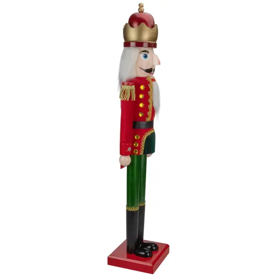 Northlight 35.5" Red and Green Velvet Wooden Christmas Nutcracker King {4}