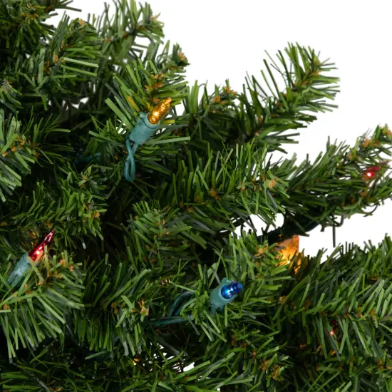 Northlight Pre-Lit Canadian Pine Artificial Christmas Wreath - 36" - Multi Lights Green {6}