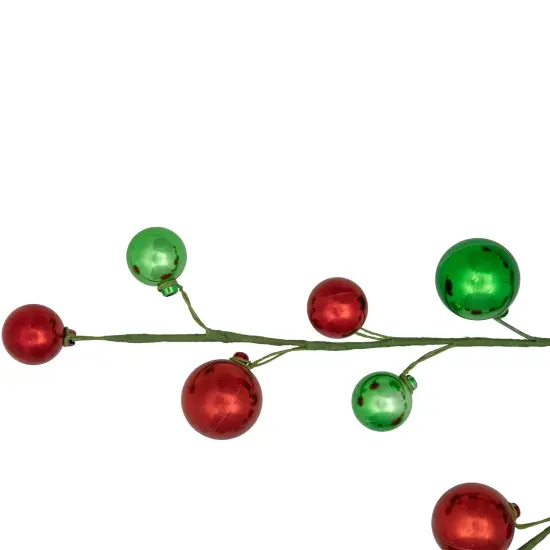 Northlight 30" Green and Red Ball Ornament Christmas Spray {3}