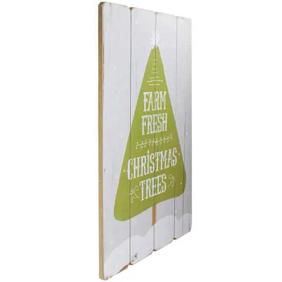 Northlight 24” Gray and Green Farm Fresh Christmas Trees Wooden Hanging Wall Sign {4}
