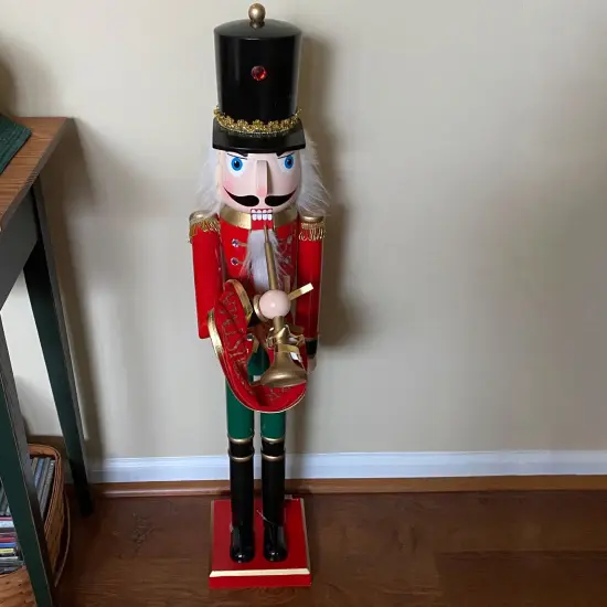 Northlight 36" Red and Green Christmas Nutcracker Soldier with Horn {7}