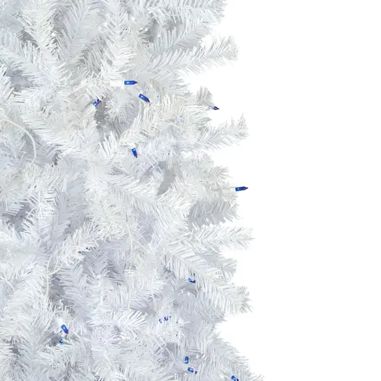 Northlight Pre-Lit Pencil Woodbury White Pine Artificial Christmas Tree - 6.5' - Blue Lights {5}