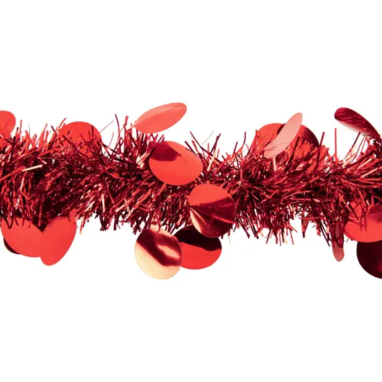 Northlight Tinsel Commercial Length Christmas Garland - 50' x 2.5" - Red - Unlit {6}