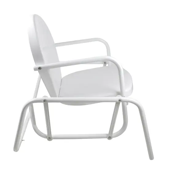 Northlight Outdoor Retro Metal Tulip Glider Patio Chair, White {5}