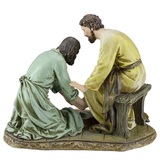 Roman Joseph's Studio Jesus Washing Feet Figure - 8" Brown {5}