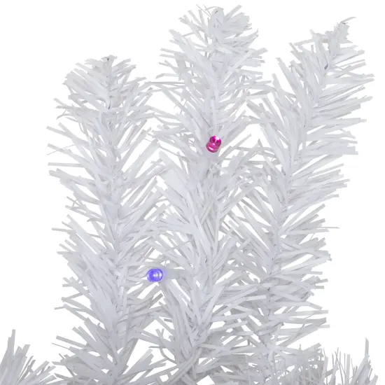 Northlight Pre-Lit White Pine Battery Operated Christmas Wreath - 36" - Multicolor LED Lights {7}