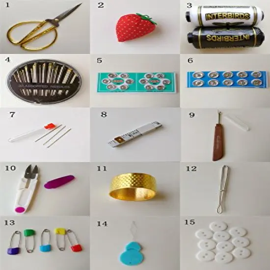 Wooden Sewing Basket with Sewing Kit Accessories,Sewing Box {4}