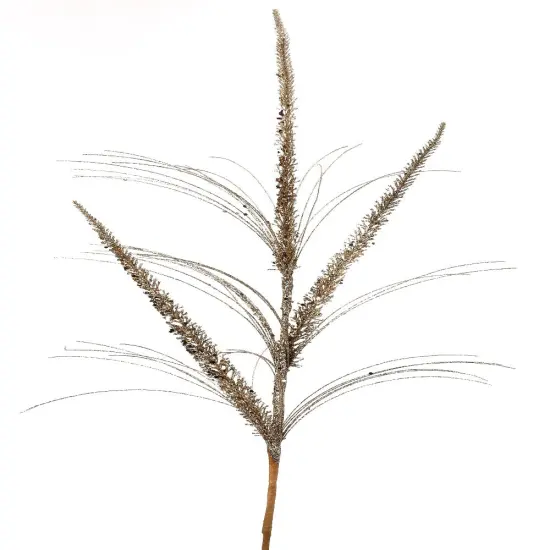 34" Gold Glitter Mica Triple Spike Grass Spray - Elegant Christmas Decoration {1}