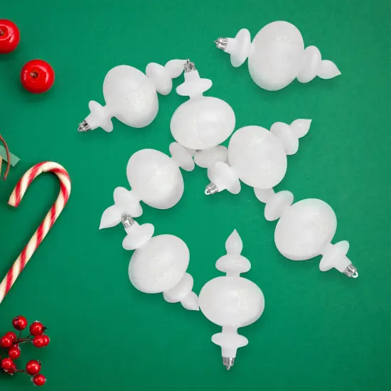 Northlight 8-Count White Shatterproof Finial Christmas Ornaments, 6" {3}