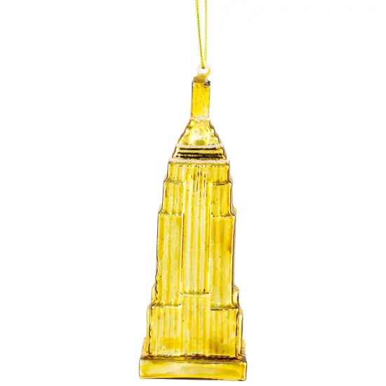 Northlight 5" Gold Skyscraper Building Glass Christmas Ornament {1}