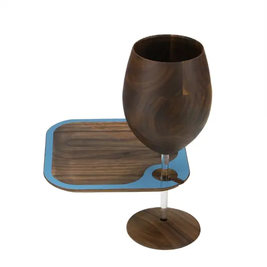 David Rasmussen Design 6.5" Brown and Blue Square Handcrafted Appetizer Plate {4}