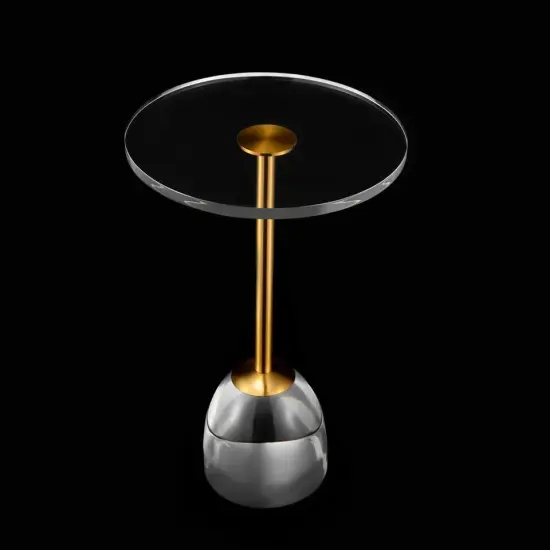 Acrylic End Table with Solid Base Simple Coffee Table Snack {2}