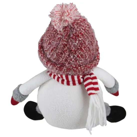 Northlight Sitting Winter Snowman Christmas Decoration - 16" - Red and White {6}