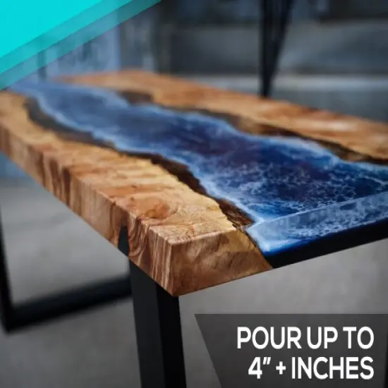 Superclear Liquid Glass Deep Pour Epoxy Resin - 2"-4" Thick Deep Pour Epoxy Great for River Tables, Large Castings and much more! {6}