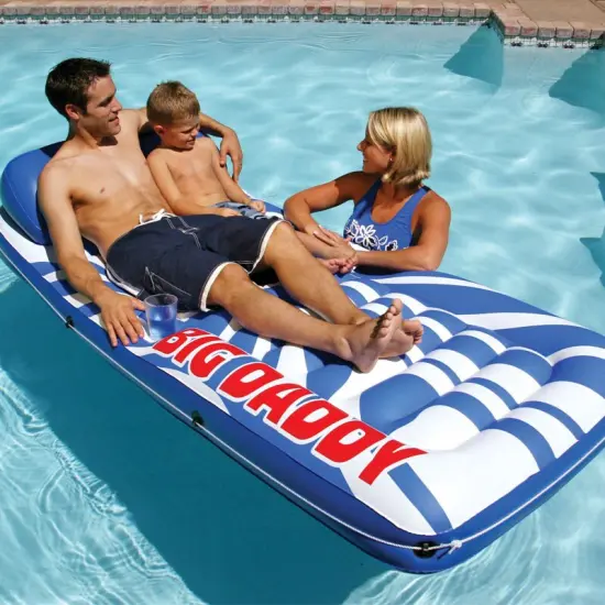Swim Central Inflatable Blue and White Swimming Pool Lounge, 82-Inch {7}