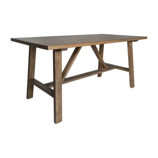 Merrick Lane Mabel Farmhouse Trestle Coffee Table, Solid Wood Rustic Accent Table Rustic Brown {1}