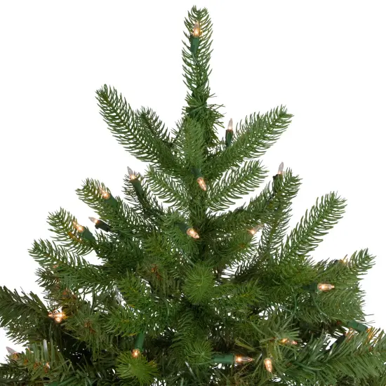 Northlight Real Touch&trade;️ Full Pre-Lit Palisades Fir Artificial Christmas Tree - 6.5' - Clear Lights Green {4}