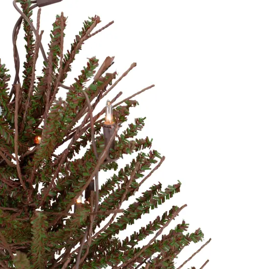 Northlight 2' Pre-Lit Medium Potted Warsaw Twig Artificial Christmas Tree - Clear Lights Green {4}