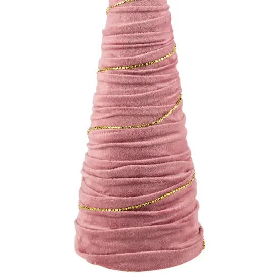 Northlight Twisted Cone Tree with Shiny Garland Christmas Decoration - 15.25" - Pink {4}