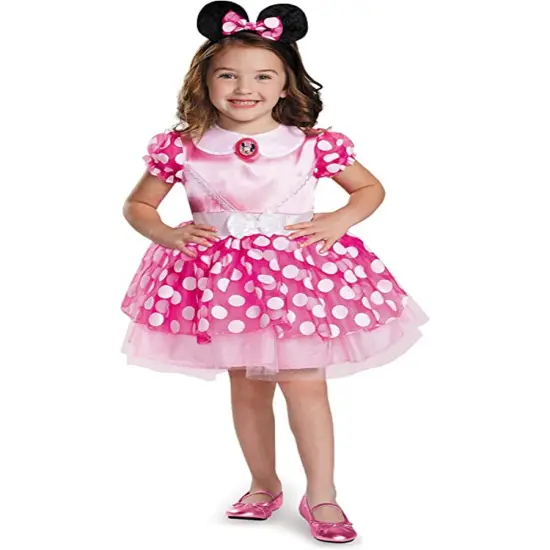 Girl's Classic Pink Minnie Mouse Tutu Dress Costume {1}