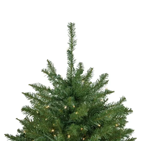 Northlight 7.5' Pre-Lit Rockwood Pine Artificial Christmas Tree, Clear LED Lights Green {5}
