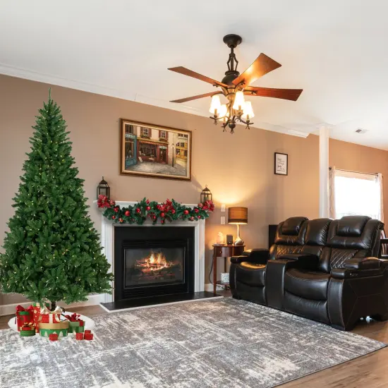 Northlight 7.5' Pre-Lit Manchester Pine Instant Connect Artificial Christmas Tree, Dual LED Lights Green {7}