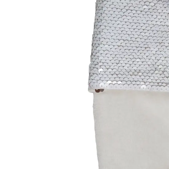 Northlight 20" Gold and White Reversible Sequin Cuff Christmas Stocking {6}