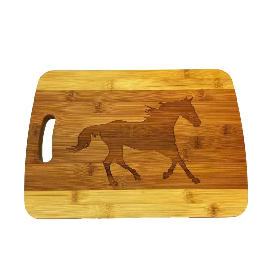 Running Horse Cutting Board 14''x9.5''x.5'' Bamboo {1}