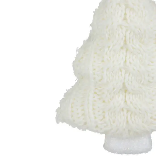 Northlight 6" Cream Cable Knit Christmas Tree Shaped Ornament Ivory {5}