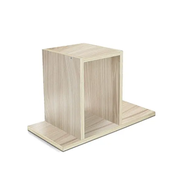 Jerry & Maggie - Desktop Organizer Office Storage Rack Adjustable Wood Display Shelf | Birthday Gifts - Toy - Home Decor | - Free Style Rotation Display - True Natural Stand Shelf White Wood Tone {5}