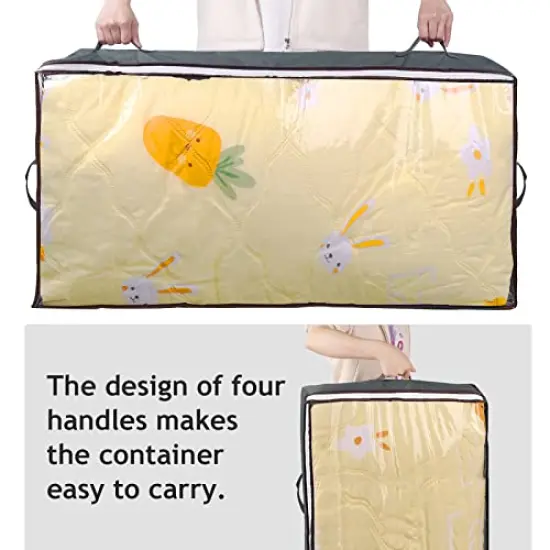 Budding Joy 90L Under Bed Storage Containers, Closet Organizers and Storage Bins, Underbed Storage Bags with Clear Window for Blankets, Sheets, Pillows, Dorm Room, Holiday Wrapping Paper Storage {5}