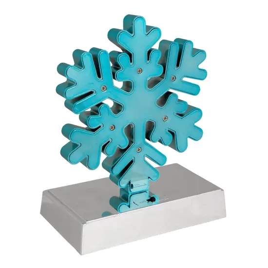 Northlight LED Lighted Glitter Snowflake Christmas Stocking Holder - 7" - Blue {6}