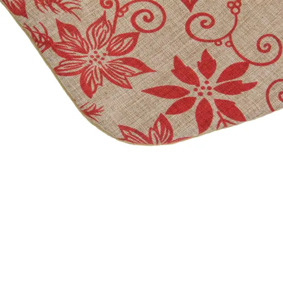 Northlight 20" Tan and Red Rustic Burlap Poinsettia Christmas Stocking Brown {5}