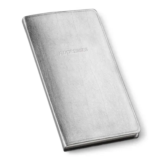 Gallery Leather Pocket Address Book - 6" x 3.25" Key West Silver {1}