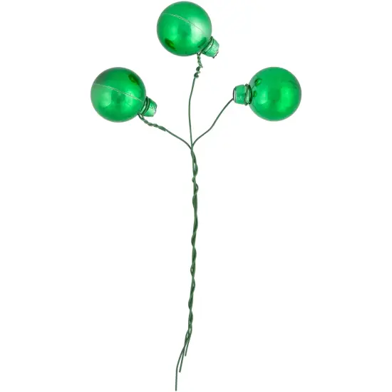 Northlight Shatterproof Ball Ornament Christmas Pick - 6.75" - Green {7}