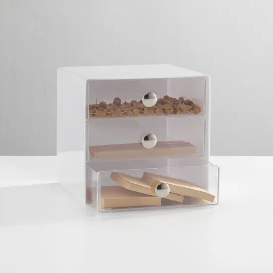 mDesign Plastic Office Supply 3 Drawer Storage Organizer Cube {2}