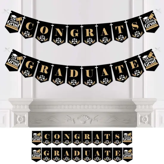 Big Dot of Happiness Law School Grad - Future Lawyer Graduation Party Bunting Banner - Party Decorations - Law School Grad {1}