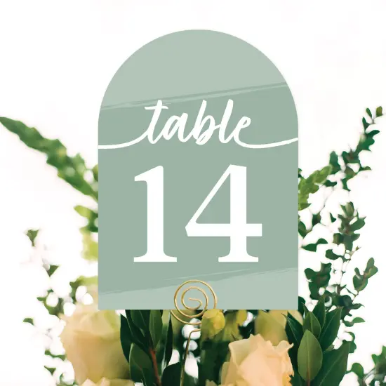 Big Dot of Happiness Sage Green Elegantly Simple - Wedding Receptions, Parties or Events Double-Sided 5 x 7 inches Cards - Table Numbers - 1-20 {6}
