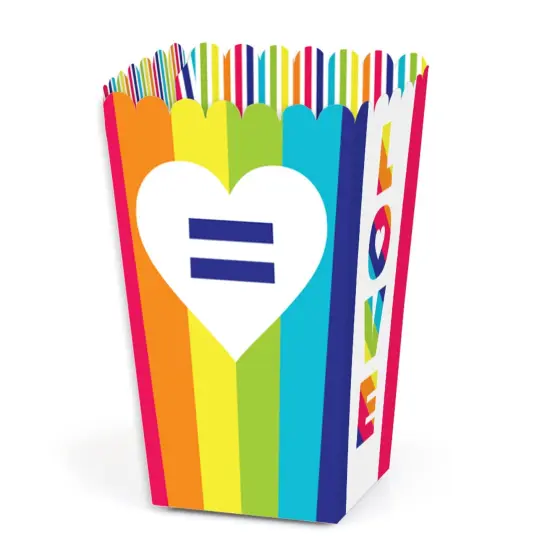 Big Dot of Happiness Love is Love - Pride - Rainbow Party Favor Popcorn Treat Boxes - Set of 12 {1}