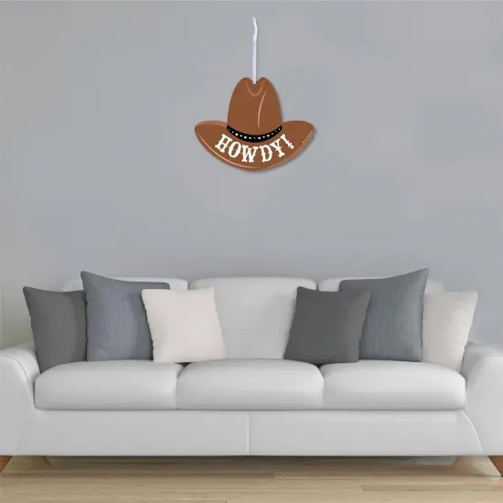 Big Dot of Happiness Western Hoedown - Hanging Porch Wild West Cowboy Party Outdoor Decorations - Front Door Decor - 1 Piece Sign {4}