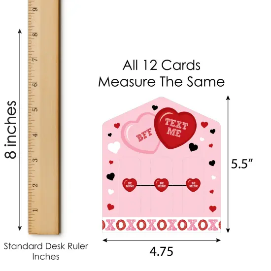 Big Dot of Happiness Conversation Hearts - Valentine&rsquo;s Day Party Game Pickle Cards - Pull Tabs 3-in-a-Row - Set of 12 {7}