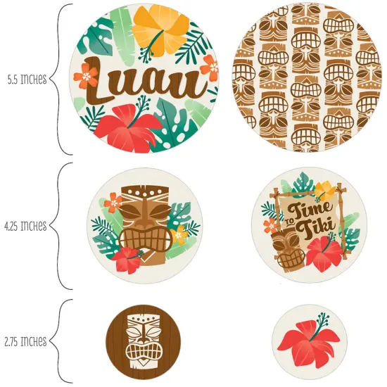 Big Dot of Happiness Tropical Luau - Hawaiian Beach Party Giant Circle Confetti - Party Decorations - Large Confetti 27 Count {3}