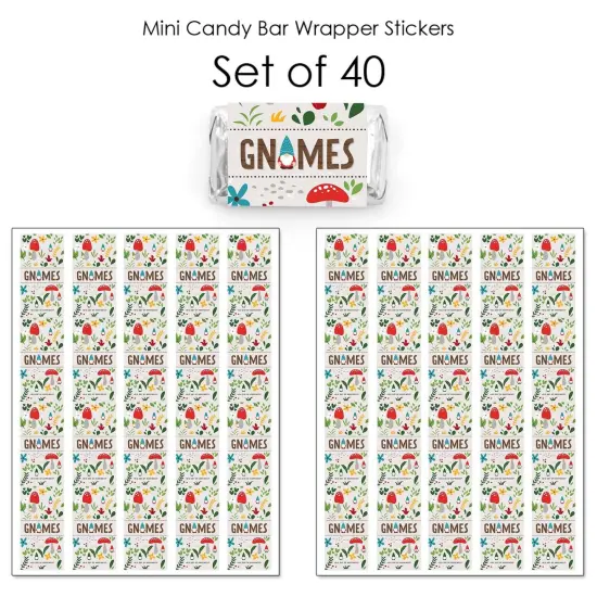 Big Dot of Happiness Garden Gnomes - Mini Candy Bar Wrapper Stickers - Forest Gnome Party Small Favors - 40 Count {4}