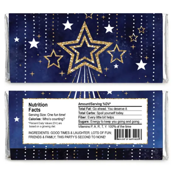 Big Dot of Happiness Starry Skies - Candy Bar Wrapper Gold Celestial Party Favors - Set of 24 {3}