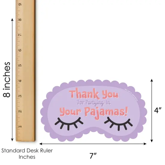 Big Dot of Happiness Pajama Slumber Party - Shaped Thank You Cards - Girls Sleepover Birthday Party Thank You Note Cards with Envelopes - Set of 12 {7}