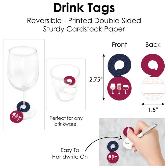 Big Dot of Happiness But First, Wine - Wine Tasting Party Paper Charger and Table Decorations - Chargerific Kit - Place Setting for 8 {7}