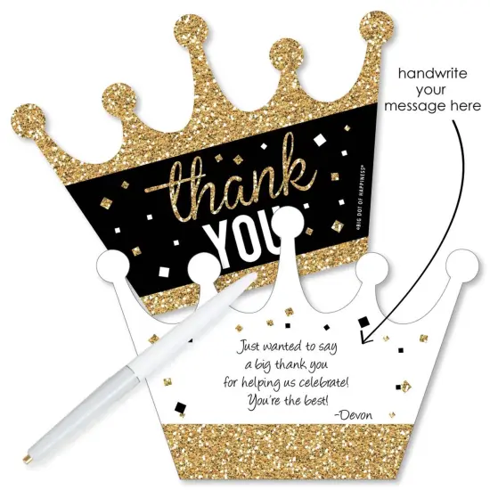 Big Dot of Happiness Prom - Shaped Thank You Cards - Prom Night Party Thank You Note Cards with Envelopes - Set of 12 {3}