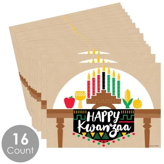 Big Dot of Happiness Happy Kwanzaa - Party Table Decorations - Placemats - Set of 16 {4}