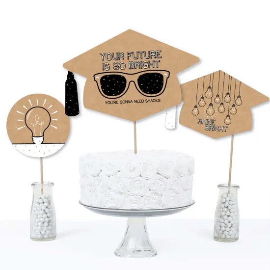 Big Dot of Happiness Bright Future - Graduation Party Centerpiece Sticks - Table Toppers - Set of 15 {4}