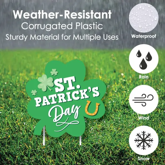 Big Dot of Happiness Shamrock St. Patrick's Day - Hat, Rainbow Lawn Decorations - Outdoor Saint Paddy's Day Party Yard Decorations - 10 Piece {6}